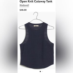 NWT MADEWELL Open Knit Cutaway Tank